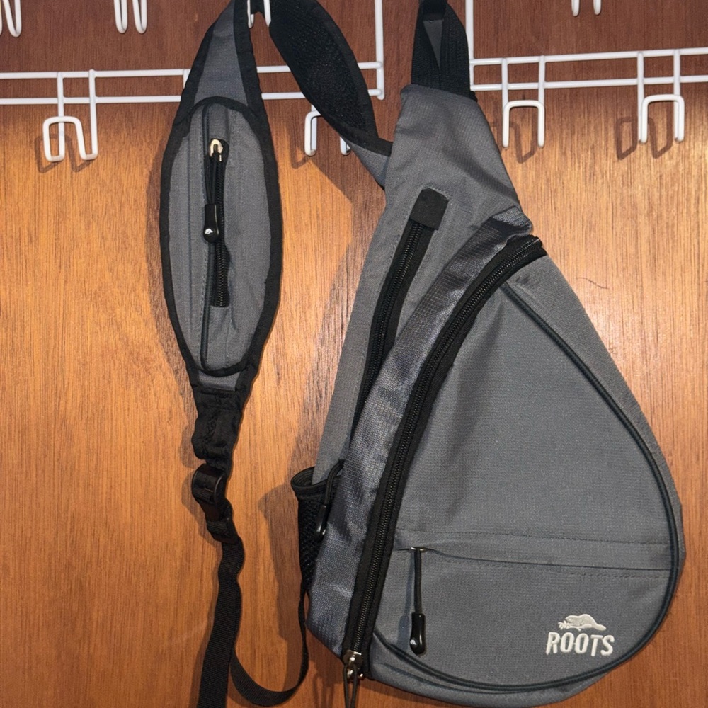 Roots Charcoal Belt Bag for Men
